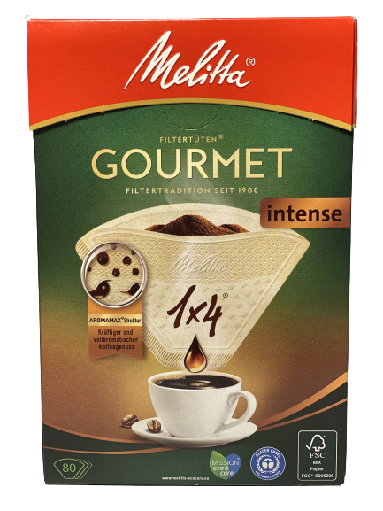Melitta Gourmet Intense Filtertüten 1x4, 80 Stück